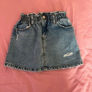 Zara 4-5 years denim paperbag skirt